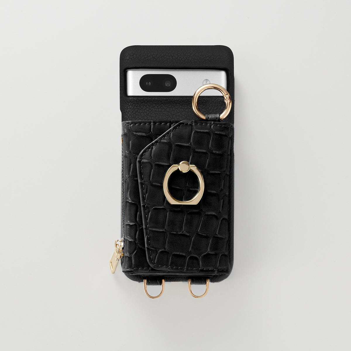 【WALLET SLAYLER】 RING CROCCO SKIN-BLACK　Google pixel