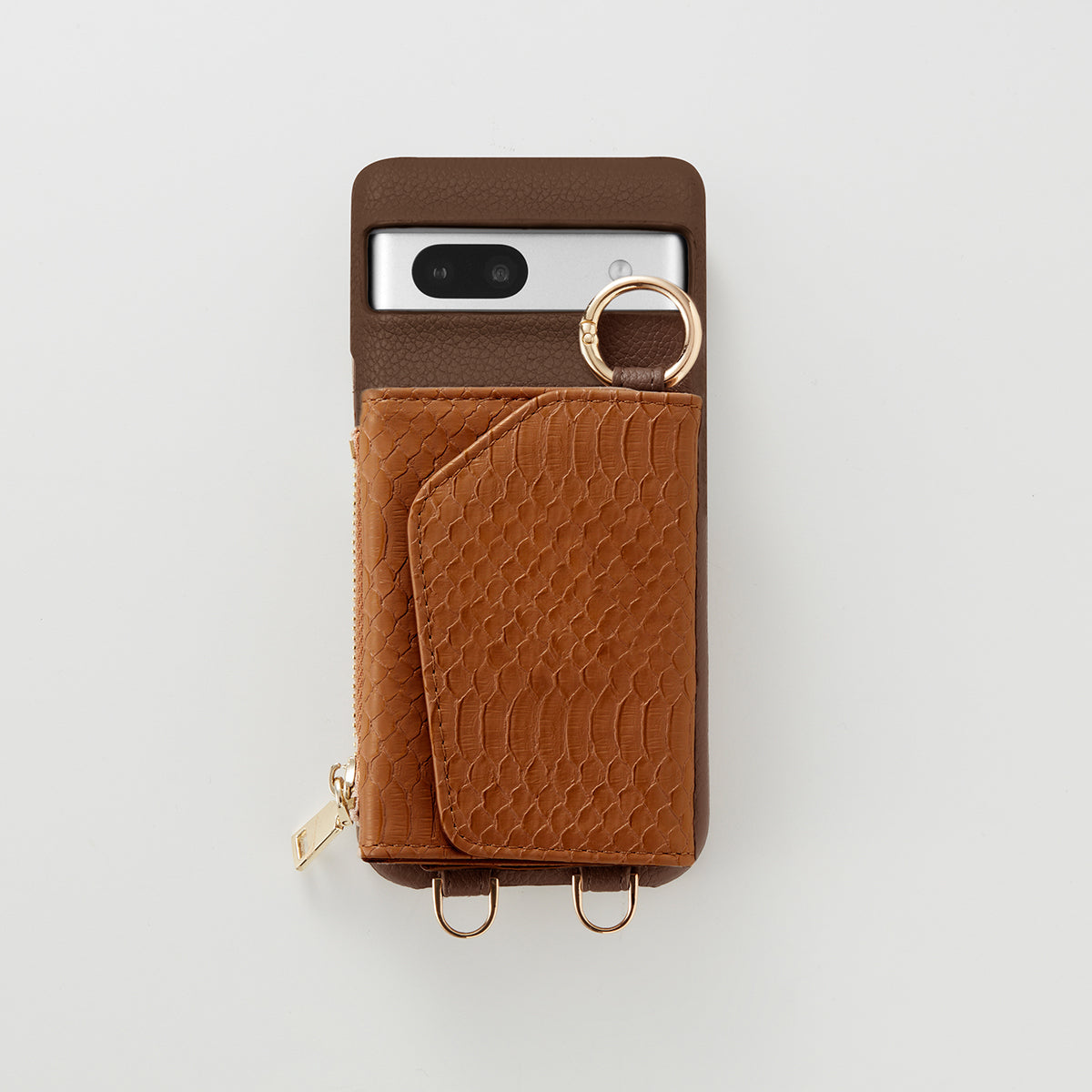 【WALLET SLAYLER】 BASIC SNAKE SKIN-ORANGE Google pixel