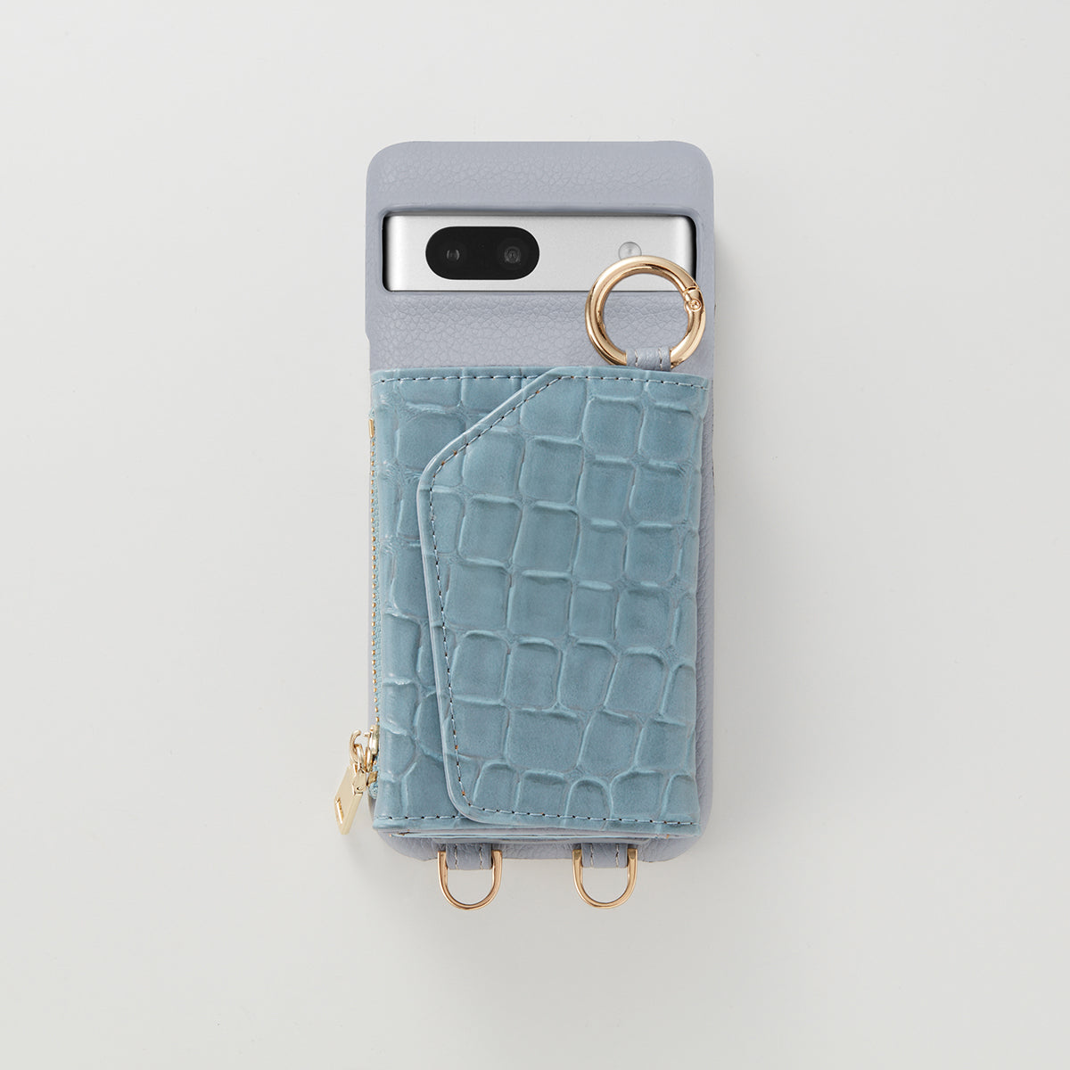 【WALLET SLAYLER】BASIC CROCCO SKIN-BLUE Google pixel